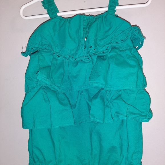 Gymboree Flamingo Flair Teal Ruffle Bubble Romper - Picture 2 of 5